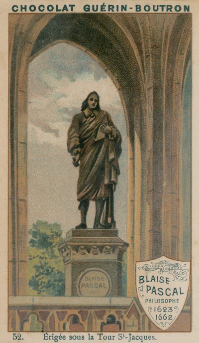 ブレーズパスカル、哲学者、1623-1662年、ツアーサンジャックの下に建てられた 作： French School