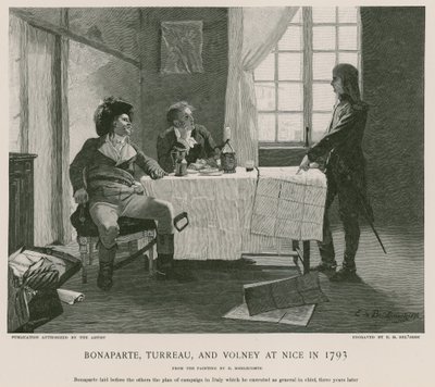1793年のニースでのボナパルト、タロー、ヴォルニー 作： French School