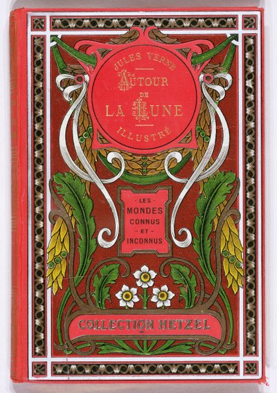 ジュールヴェルヌ（1828〜1905）による月の周りのブックカバー、エディションヘッツェル、19世紀末 作： French School
