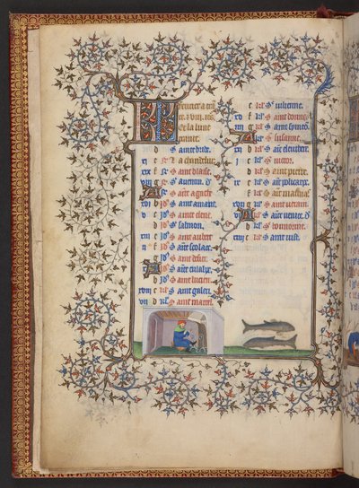 Book of Hours、追加 MS 32454 f.2v、フランス 作： French School