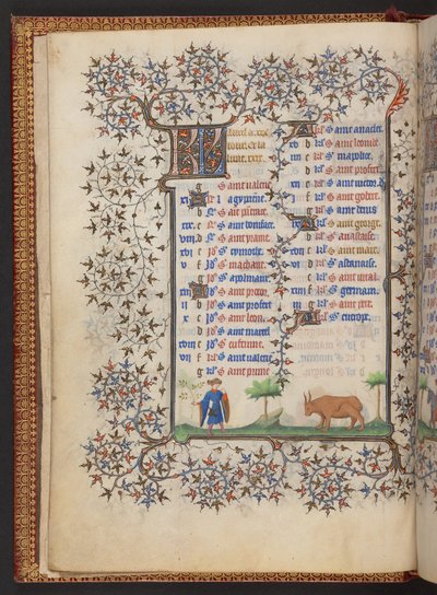 Book of Hours、追加 MS 32454 f.3v、フランス 作： French School
