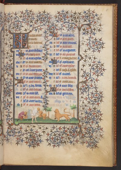 Book of Hours, Lisää MS 32454 f.5r, Ranska 作： French School