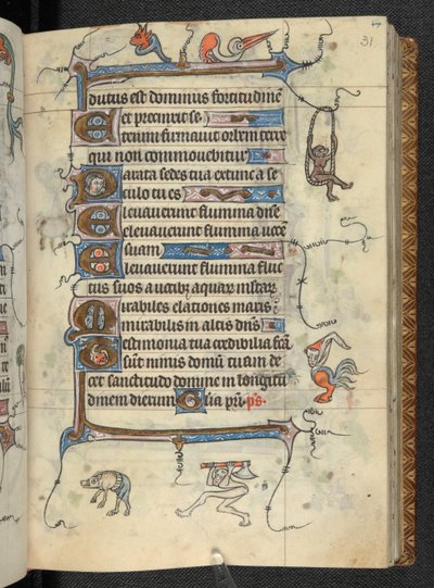 時祷書、聖オメル使用、Add MS 36684, f.31r, c.1318-25 (ヴェラム) 作： French School