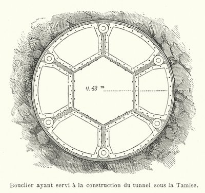 テムズトンネル建設に使われた盾（彫刻 作： French School