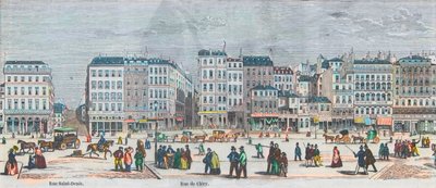 サン・ドニ大通り、ボン・ヌーベル大通り、サン・ドニ通り、クレリー通り、エドモン・テクシエ1852年の「パリの絵」に掲載されている版画。 作： French School