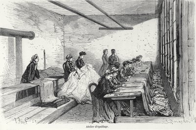 クリシーでのブーテレル染色ワークショップ、パリ、トゥルガン出身、1874 作： French School