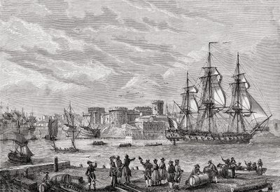 ルイブラン（1811-82）の「革命フランセーズの歴史」から、ルブレトンによって彫刻された1791年のブレスト 作： French School