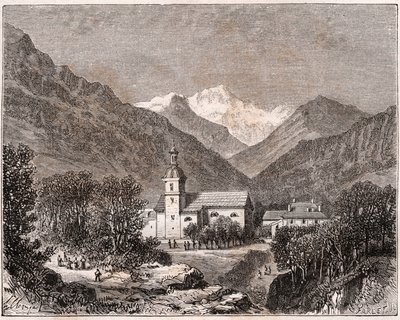 Brides-les-Bains (Brides les Bains) - Savoie - V.A. Malt-Brownによる "France illustree: geography, history, statistical administration "に掲載された彫刻。1884 作： French School