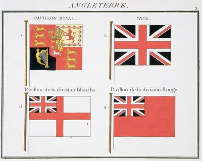 英国海事旗、1819年頃のフランスの旗の本 作： French School