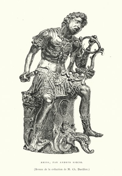 古代ギリシャの詩人アリオンのブロンズ像 イタリア・ルネサンス期の彫刻家アンドレア・リッチョ作 15世紀末から16世紀初頭（彫刻作品 作： French School