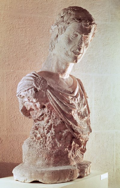 フレデリック2世の胸像（1194-1250）（石灰岩） 作： French School