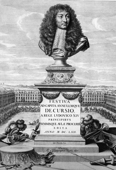 ルイ14世(1638-1715)の胸像 - 「Festiva ad Capita Cancellumque Decursio, A Rege Ludovico XIV...」にて。「C. Perrault, Paris Imprimerie Royaleの作品。 作： French School