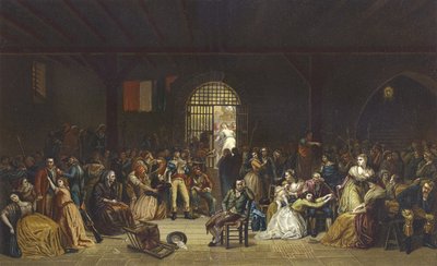 1794年、フランス革命、サンラザール刑務所でテロの最後の犠牲者を呼ぶ 作： French School