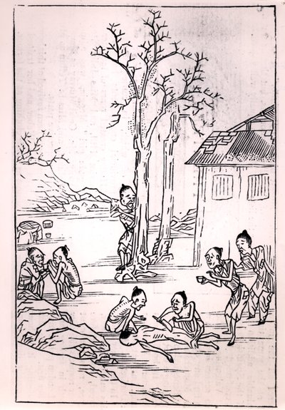 中国の共食い、1870年の中国の絵から 作： French School