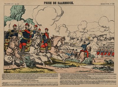 フランスによるザールブリュッケンの占領（1870年8月2日、普仏戦争）（カラー図版 作： French School