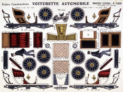 車のカート。プチ・コンストラクション。19世紀のものです。 作： French School