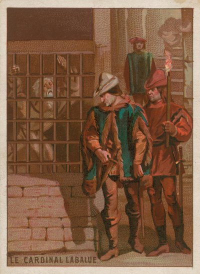 1469年に刑務所にいるジャンラバルー枢機卿 作： French School