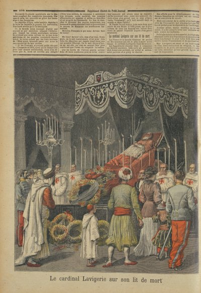 1872年12月17日、ルプティジャーナルから彼の死の床にあるLavigerie枢機卿（1825-92） 作： French School
