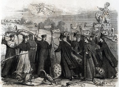 1713年に教皇クレメンス11世が公布し、フランスでのジャンセニスト論争の最終局面を開いた「使徒的憲章（Unigenitus）」に関する風刺画（エングレーヴィング 作： French School