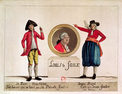 1791年6月、ルペレデュシェン作のルイ16世の風刺画、ルイルフォー 作： French School