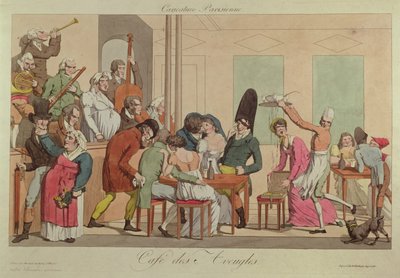 Cafédes Aveuglesの風刺画、1800年頃 作： French School