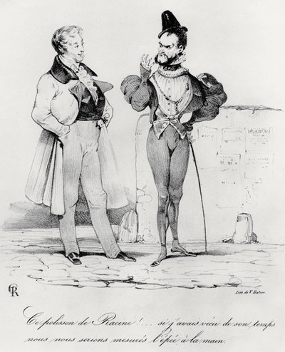 ヘルナニの時代のロマンティックドラマの似顔絵by Victor Hugo 1802-85）（1829） 作： French School