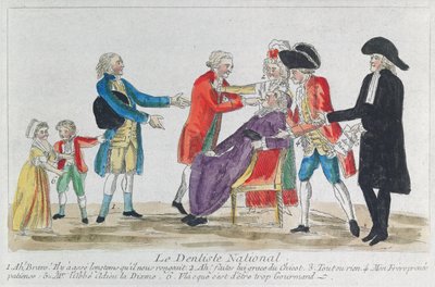 フランス革命中のフランスにおける教会財産の国有化の風刺画、1792年 作： French School
