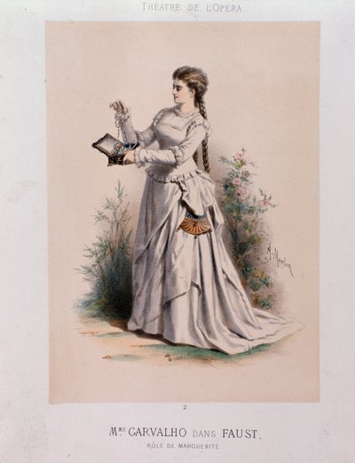キャロライン・カルバーリョ（1827-1895）シャルル・グノー（1818-1893）がファウストでマルゲリータを演奏するフランスのソプラノ 作： French School