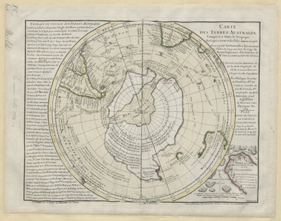 「山羊座の熱帯と南極の極の間の南方領土の地図...M. de Lozier Bouvet の地図、P. Buache 作」 作： French School