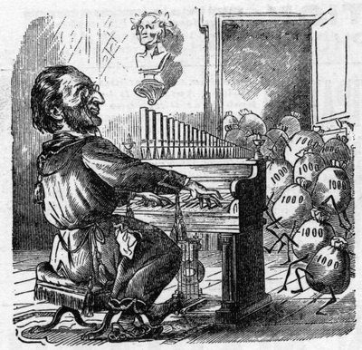 ドイツの作曲家リヒャルト・ワーグナー（1813-1883）の漫画 作： French School