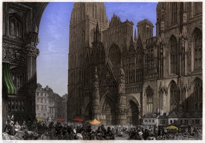 ルーアンの大聖堂。(エッチング、1850年頃) 作： French School