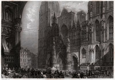 ルーアンの大聖堂。(エッチング、1850年頃) 作： French School