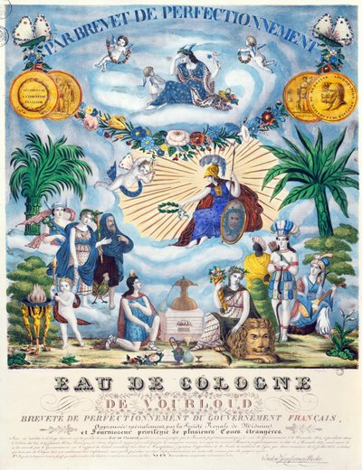 JF Vourloud、1825年製のオードケルンの証明書 作： French School
