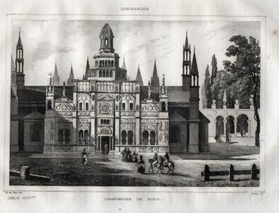 Certosa di Pavia - パヴィアのシャルトリューズ - M. de Norvins, Ch. Nodier 1834-1836による「Picturesque Italy」からのエングレーヴィング。 作： French School