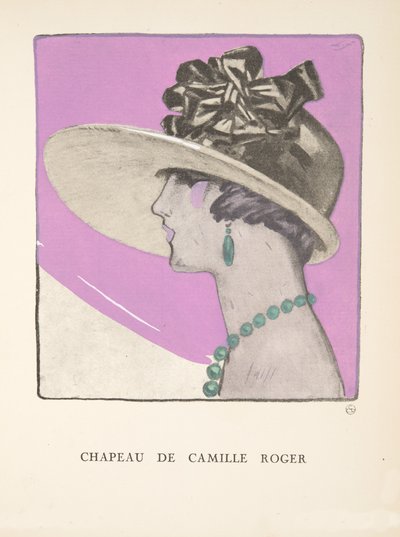 カミーユ・ロジェのシャポー、ファッション・プレート・コレクションより 作： French School