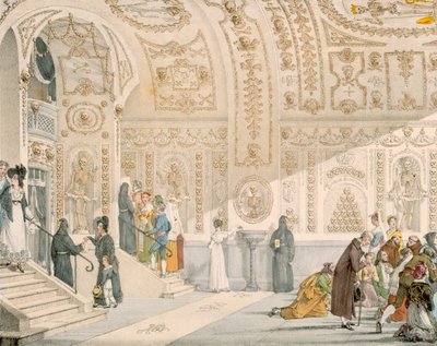 悪人によって刻まれた死者のチャペル、パブ。 1820（カラー彫刻） 作： French School