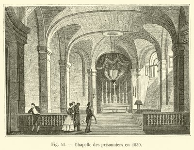 1830年の囚人のチャペル 作： French School
