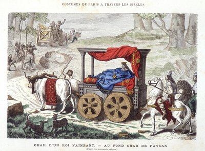 怠け者の王様のチャールと農民の馬車 - 1881年「世紀を越えたパリ」にて 作： French School