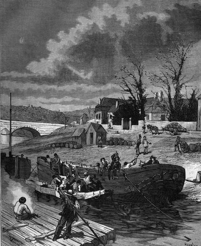 シャルル・ダレリー（1754-1835）は、ヘリスに自分の蒸気船をバラバラにさせてしまった。 作： French School