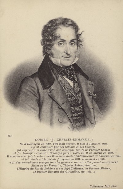 シャルル・ノディエ（1780-1844）フランスの小説家、短編小説家（リトグラフ） 作： フランス語学校