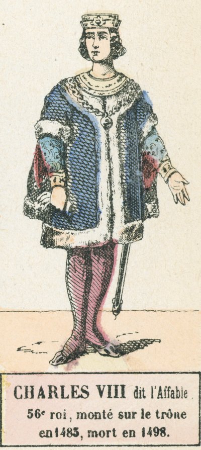 第56代国王シャルル8世（1483年即位、1498年死去）（カラー図版 作： French School