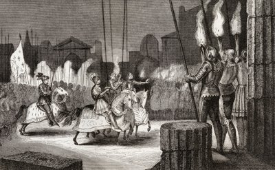 チャールズ7世（1470〜98年）は、1494年にローマに入り、1840年に出版されたコラートの「フランスの歴史」から東洋の皇帝と宣言されました。 作： French School
