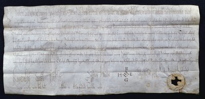 Hugues I Capet（941-996）、フランス国王、988年に署名された憲章（紙にペンとインク） 作： French School