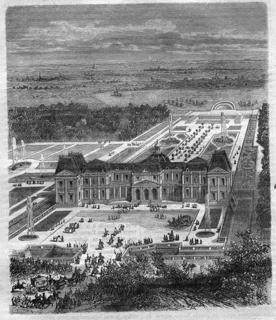 ヴォー・ル・ヴィコント城（Chateau de Vaux Le Visomte）」は、ルイ14世の財務監督官であるメルン子爵およびヴォー子爵のニコラ・フーケ（1615-1680）によるものです。モーリス・ラシャトレ著「世紀を超えたローマ法王と皇帝たちの歴史」に掲載された図版 作： French School