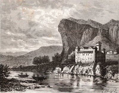 Chateau de la Caze en Lozere - V.A. Malt-Brown著「La France illustree: Geography, history, statistical administration」に掲載された彫刻。1884 作： French School