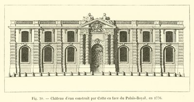 コッテが1776年にパレロワイヤルの前に建てたシャトードー 作： French School