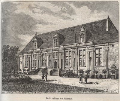 Chateau du Grand Jardin, Joinville - Haute-Marne - V.A. Malt-Brownによる "La France illustree: Geography, History, statistical administration "に掲載された彫刻。1884 作： French School