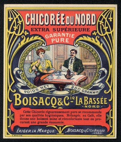 Chicoree du Nord、Boisacq and Cie la Bassee、広告（カラーリソ） 作： French School