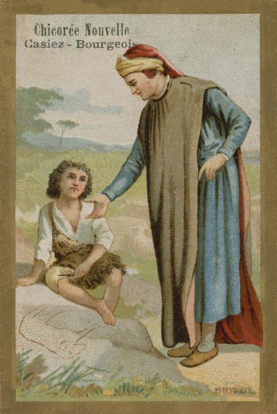 Chicoree nouvelleトレードカード、Cimabue、ジョットを発見 作： French School