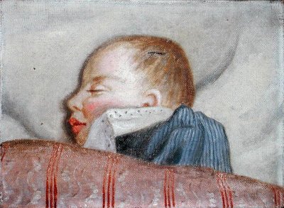 眠っている子供 19世紀後半 油彩・キャンバス 作： French School